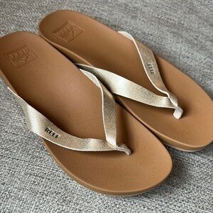 Reef Tan and Gold Flip Flops